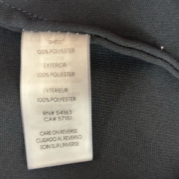 Calvin Klein Sleeveless Blouse, Black w/ White Trim, branded buttons - Picture 3 of 9